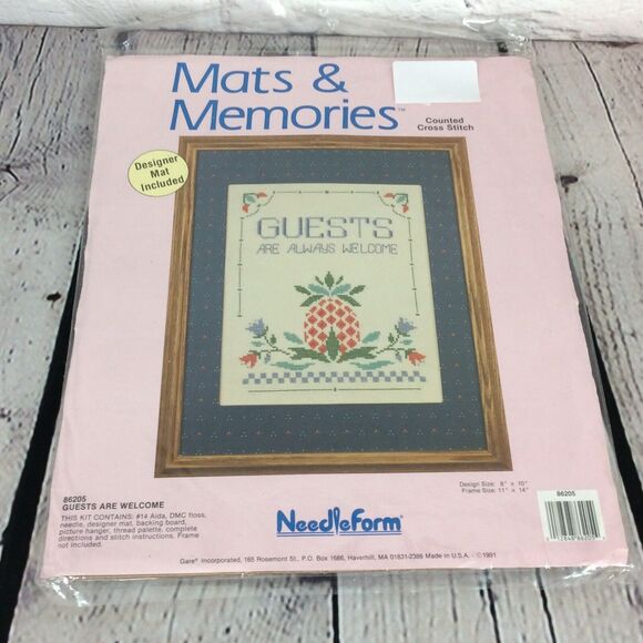 Mats & Memories Counted Cross Stitch Kit Needleform “Guests Are Always Welcome” - Picture 3 of 5